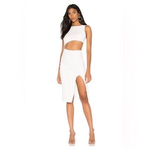 SUPERDOWN CUTOUT WHITE DRESS